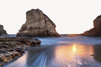 Sunset beach border, beautiful nature | Free PSD - rawpixel