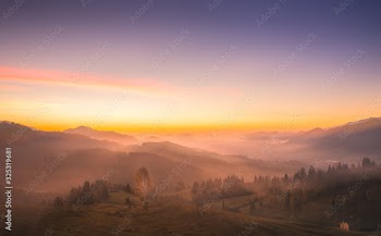 sunset in the mountains