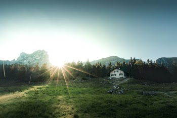 Sunset in the swiss alps