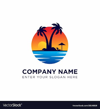 Sunset logo design template vector image