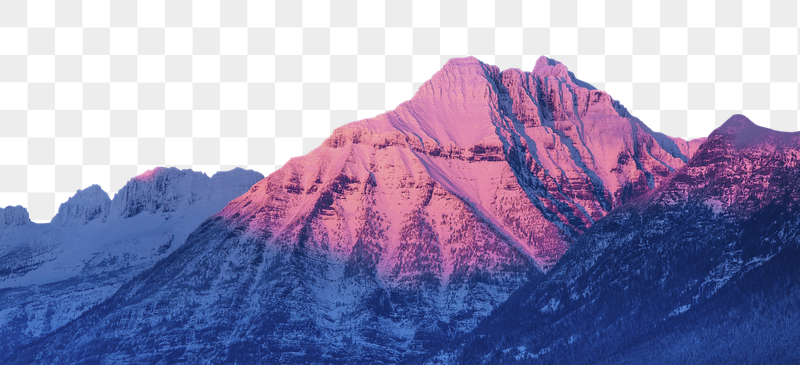 Sunset mountain png border, Winter | Free PNG - rawpixel