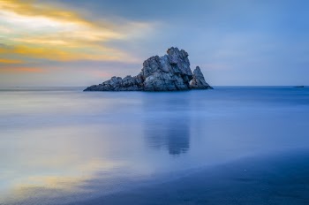Sunset on an Asturian beach