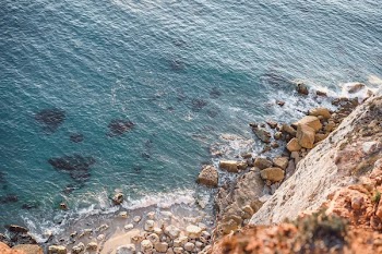 Sunset on the ocean, Portugal, Nazar.
