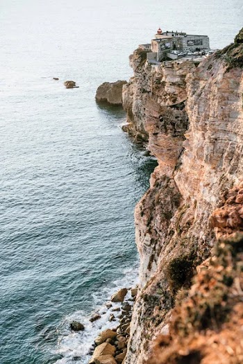 Sunset on the ocean, Portugal, Nazar.