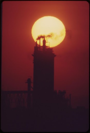 Sunset over fertilizer plant in El | Free Photo - rawpixel