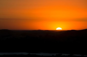 sunset over the horizon