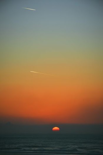 sunset over the horizon