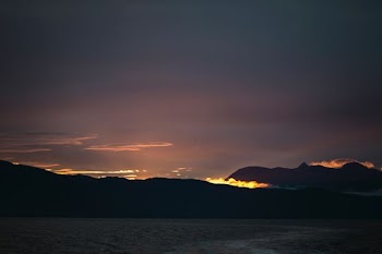 sunset over the horizon
