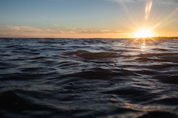 sunset over the horizon