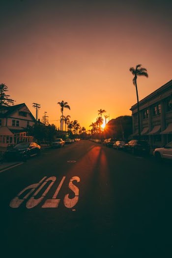 sunset over the horizon