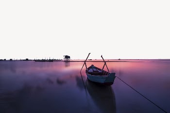 Sunset quiet ocean border, nature | Free PSD - rawpixel