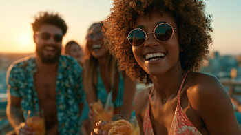 Sunset Rooftop Party with Friends