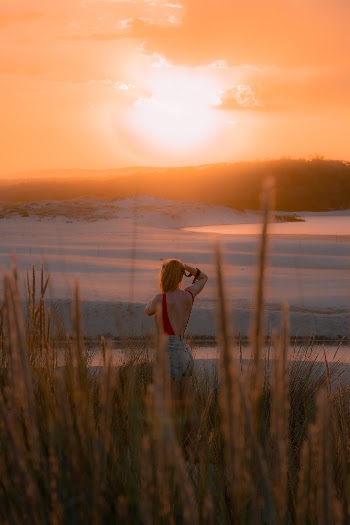 Sunset Vibes (Girl Taking Photos of Sunset)