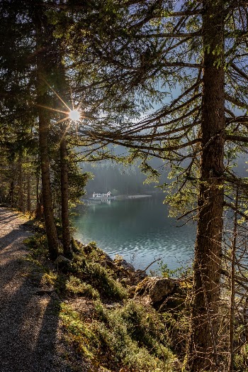 Sunstar at the Eibsee