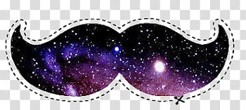 Super  , black milky way galaxy mustache frame transparent background PNG clipart