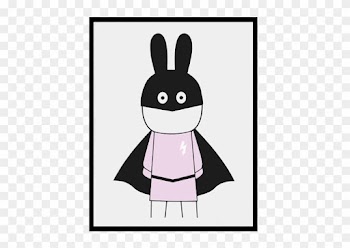 Super Bunny Girl Canvas Art Print - Mini Willa 'super Girl' Poster