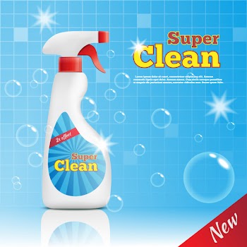 Super cleaner advertising template Free Vector