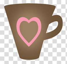 Super descargatelo, brown and pink heart mug transparent background PNG clipart