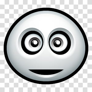 Super halloween parte , smiling round black and white emoji art transparent background PNG clipart