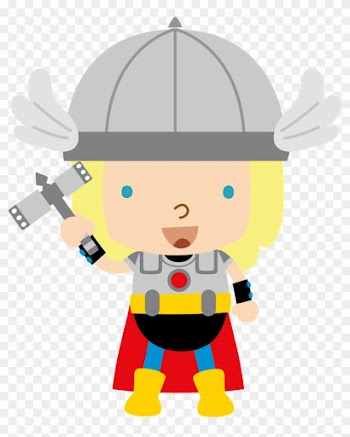 Super Heróis - Minus - Baby Thor Clipart