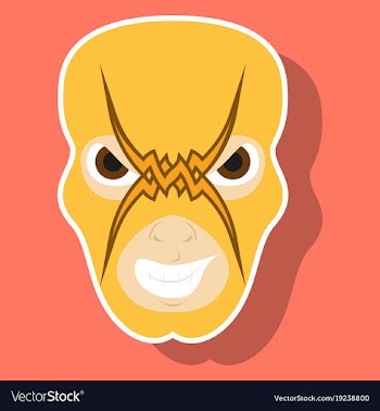 Super hero in mask icon in sticker style vector image