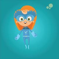 super hero kids funny ilustration vector Free Vector