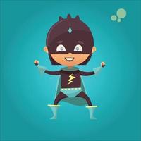 super hero kids funny ilustration vector Free Vector