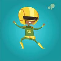 super hero kids funny ilustration vector Free Vector