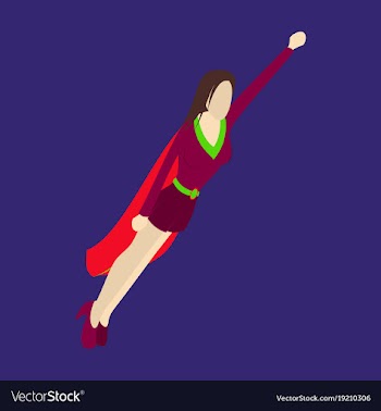 Super hero woman flat poster in comic style vector image