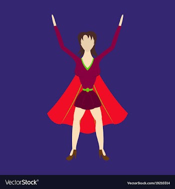 Super hero woman flat poster in comic style vector image