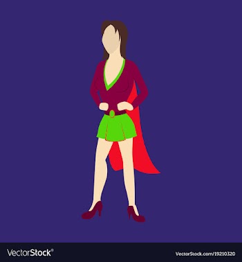 Super hero woman flat poster in comic style vector image