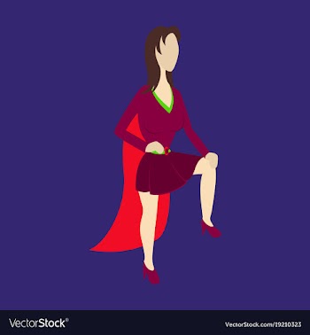 Super hero woman flat poster in comic style vector image