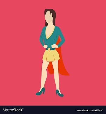 Super hero woman flat poster in comic style vector image