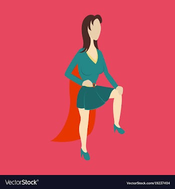 Super hero woman flat poster in comic style vector image