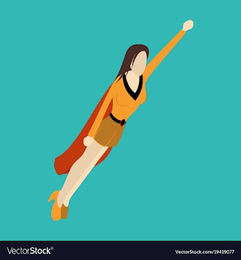 Super hero woman flat poster in comic style vector image