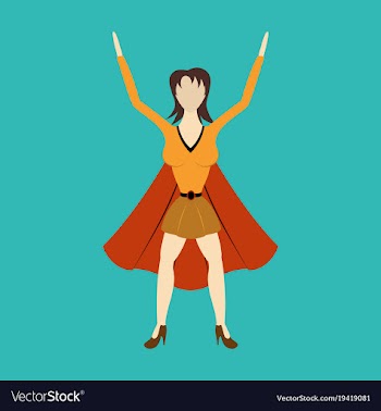Super hero woman flat poster in comic style vector image