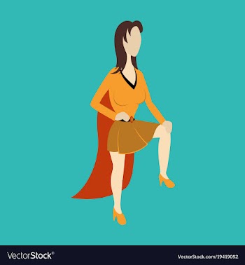 Super hero woman flat poster in comic style vector image