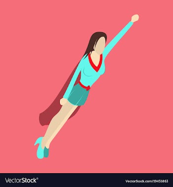 Super hero woman flat poster in comic style vector image