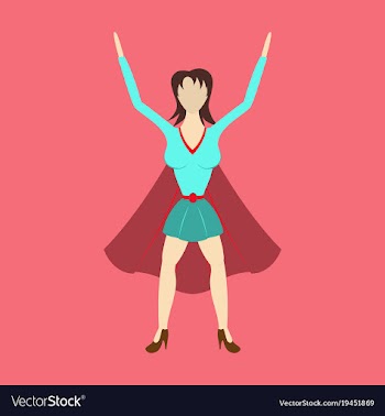 Super hero woman flat poster in comic style vector image