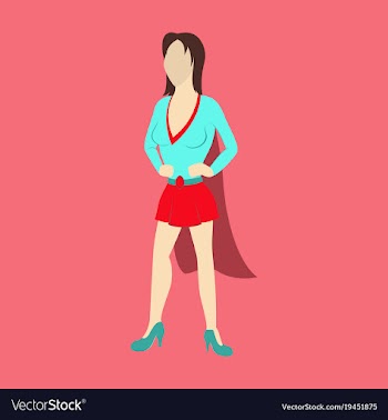 Super hero woman flat poster in comic style vector image