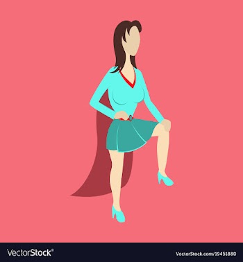 Super hero woman flat poster in comic style vector image