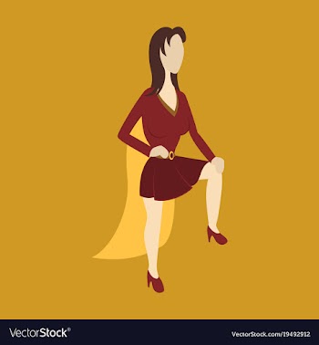 Super hero woman flat poster in comic style vector image