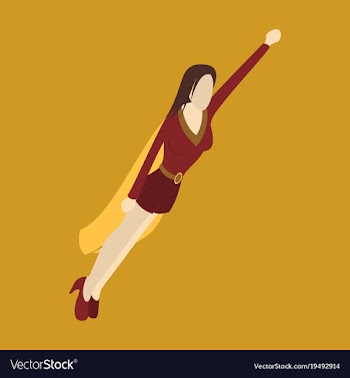 Super hero woman flat poster in comic style vector image
