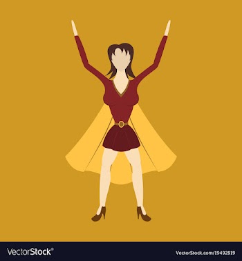 Super hero woman flat poster in comic style vector image
