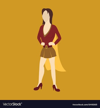 Super hero woman flat poster in comic style vector image