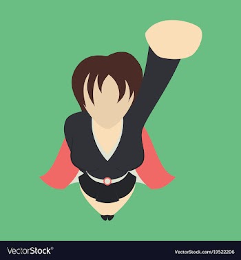 Super hero woman flat poster in comic style vector image