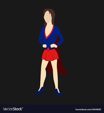 Super hero woman flat poster in comic style vector image