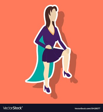 Super hero woman sticker poster in comic style vector image