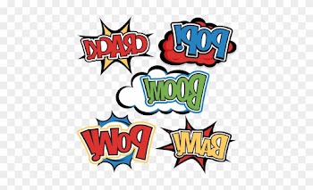 Super Hero Words Clip Art - Clip Art