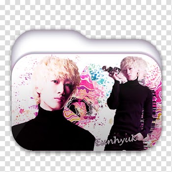 Super Junior A CHa Folders, Eunhyuk inside black frame illustration transparent background PNG clipart